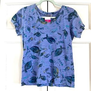 Fresh Produce Float Fish Heritage Logo Pocket Tee Periwinkle Blue